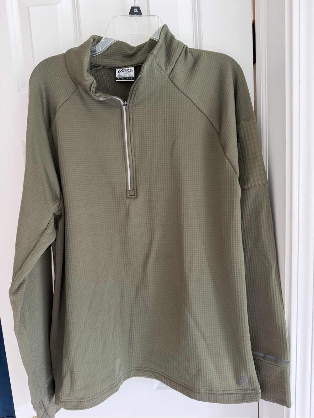 Asics Men's Olive Zip-Front Performance Pullover